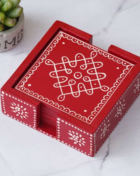 Wooden tea coaster